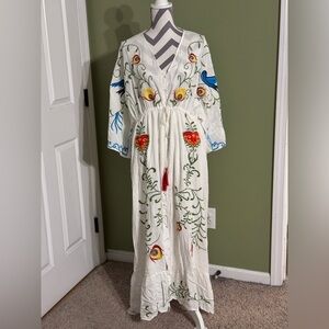 Ao Zang embroidered flowy boho maxi dress